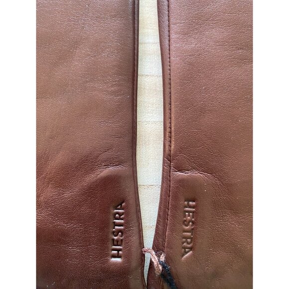 Hestra Womens Gloves Size 7 Chestnut Leather Soft Wool Lining NWT - Picture 2 of 10